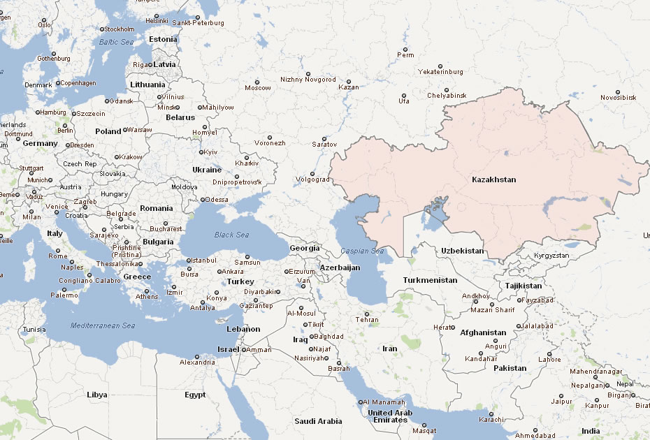 harita kazakistan avrupa asya